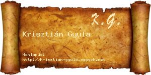 Krisztián Gyula névjegykártya